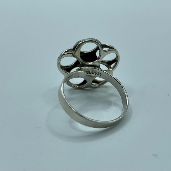 Vintage Retro Sterling Silver 925 Flower Ring - Picture 6 of 11